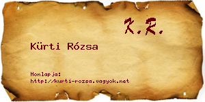 Kürti Rózsa névjegykártya